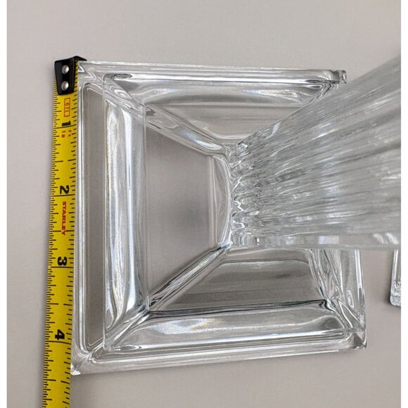 Vintage Crystal Pillar Candle Holders Elegant Columns Art Deco 10" Candlesticks - Picture 6 of 11